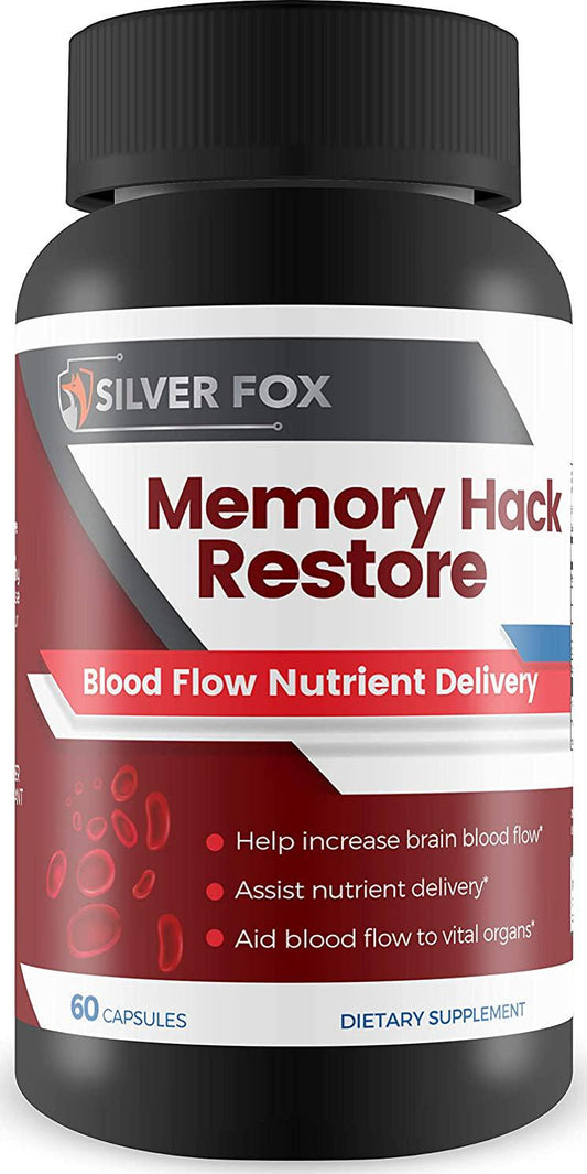 Memory Hack Restore - Blood Flow Nutrient Delivery - Help Deliver nutrients to The Brain - Special Blend of Amino acids to Support Increased Blood Flow, Nutrient delivery, and Male Function