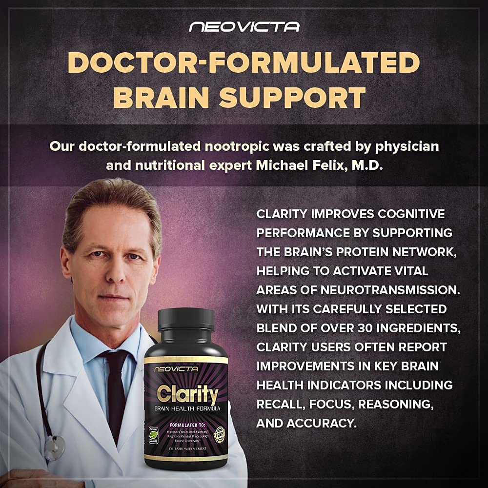 Memory Supplement for Brain - Clarity - Brain Booster Supplement - Brain Supplement for Memory and Focus - Nootropics Brain Support Supplement - Memory Pills for Brain - Brain Health Supplement