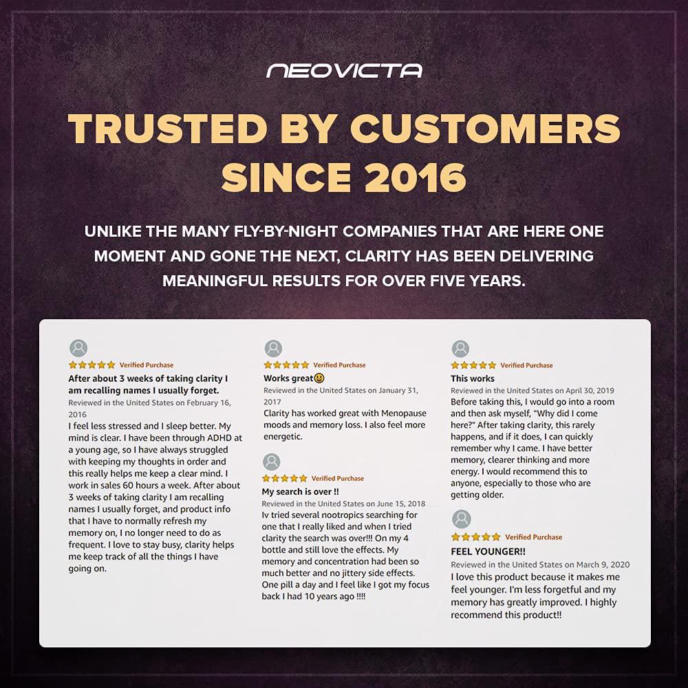 Memory Supplement for Brain - Clarity - Brain Booster Supplement - Brain Supplement for Memory and Focus - Nootropics Brain Support Supplement - Memory Pills for Brain - Brain Health Supplement