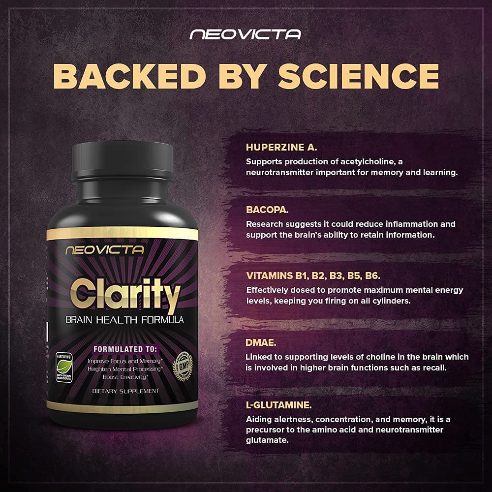 Memory Supplement for Brain - Clarity - Brain Booster Supplement - Brain Supplement for Memory and Focus - Nootropics Brain Support Supplement - Memory Pills for Brain - Brain Health Supplement