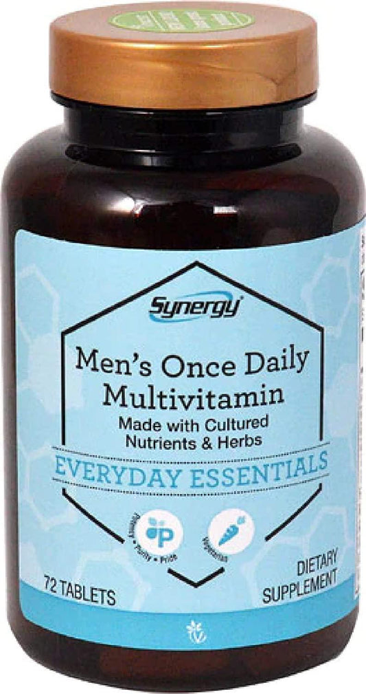 Men's Complete Once Daily Multi-Vitamin with Organic Non-GMO Ingredients and Cultured and Organic Herbs - 72 Vegetarian Tablets
