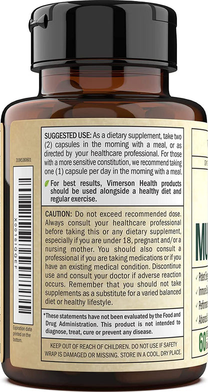 Men's Daily Multimineral Multivitamin Supplement. Vitamins A C E D B1 B2 B3 B5 B6 B12. Magnesium, Biotin, Spirulina, Zinc. Antioxidant Properties, Immune Health. 60 Capsules