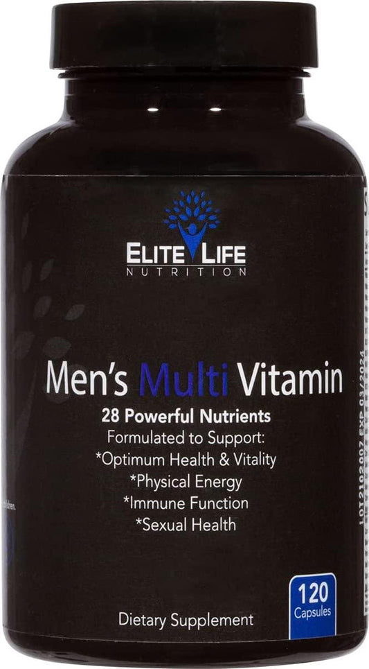 Men's Multi Vitamin - 28 Powerful Nutrients, Vitamins, and Minerals - Best Multivitamin for Men - Supports Optimum Health, Physical Energy, Immune System Function, and Maximum Vitality - 120 Capsules