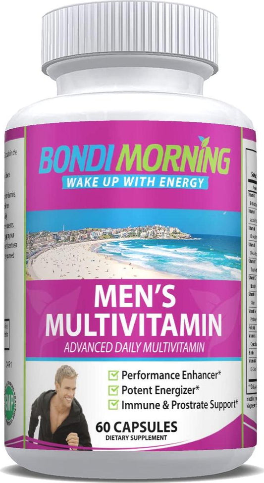 Men's Multivitamin Capsules - Performance Enhancer and Energizer NonGMO Advanced Daily Dietary Supplement - Vitamins, Minerals, Antioxidants and Herbs - 60 Capsules