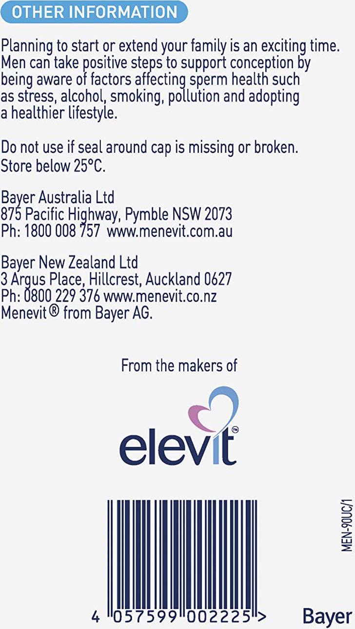 Menevit Male Fertility Supplement Capsules 90 pack