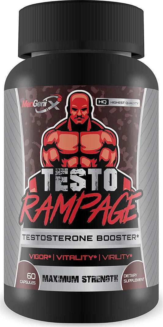 Mengenix Testo Rampage- Maximum Strength All Natural Testosterone Booster- Promotes Vigor, Virality, Vitality
