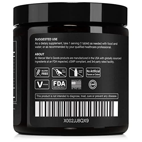Mercer Men s Goods: Caffeine 100mg + L-Theanine Caffeine Pills, Natural Energy and Focus Supplement for Men