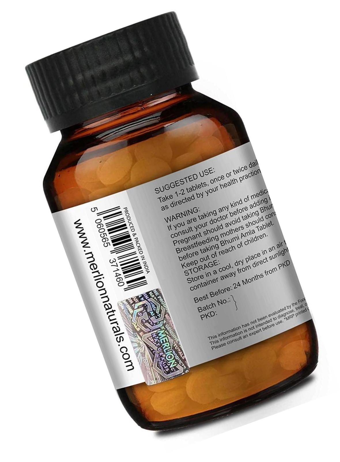 Merlion Naturals Bhumi Amla Tablets Phyllanthus niruri, All Natural, Pure Herbs 500mg x 120 Tablets