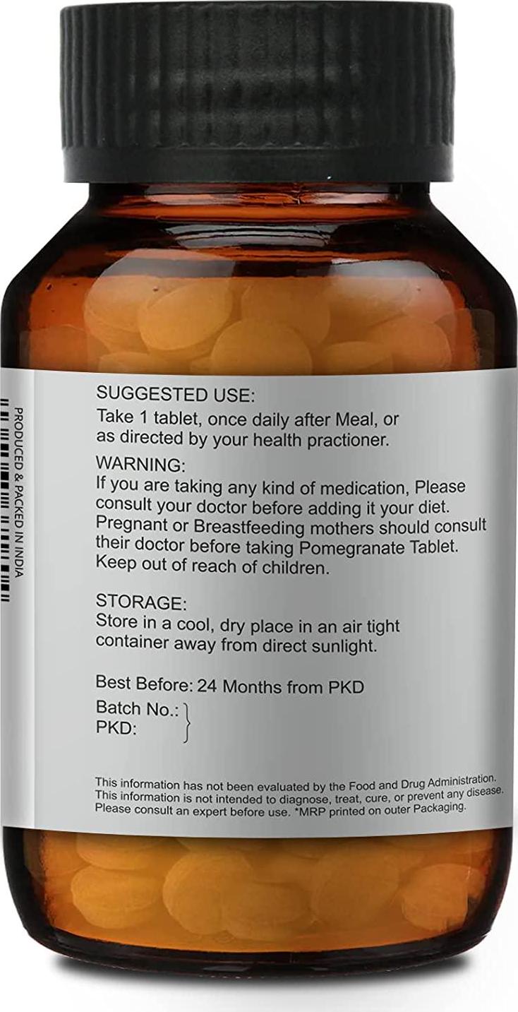 Merlion Naturals Pomegranate Tablets, Punica granatum, All Natural, Pure Herbs 500mg x 120 Tablets