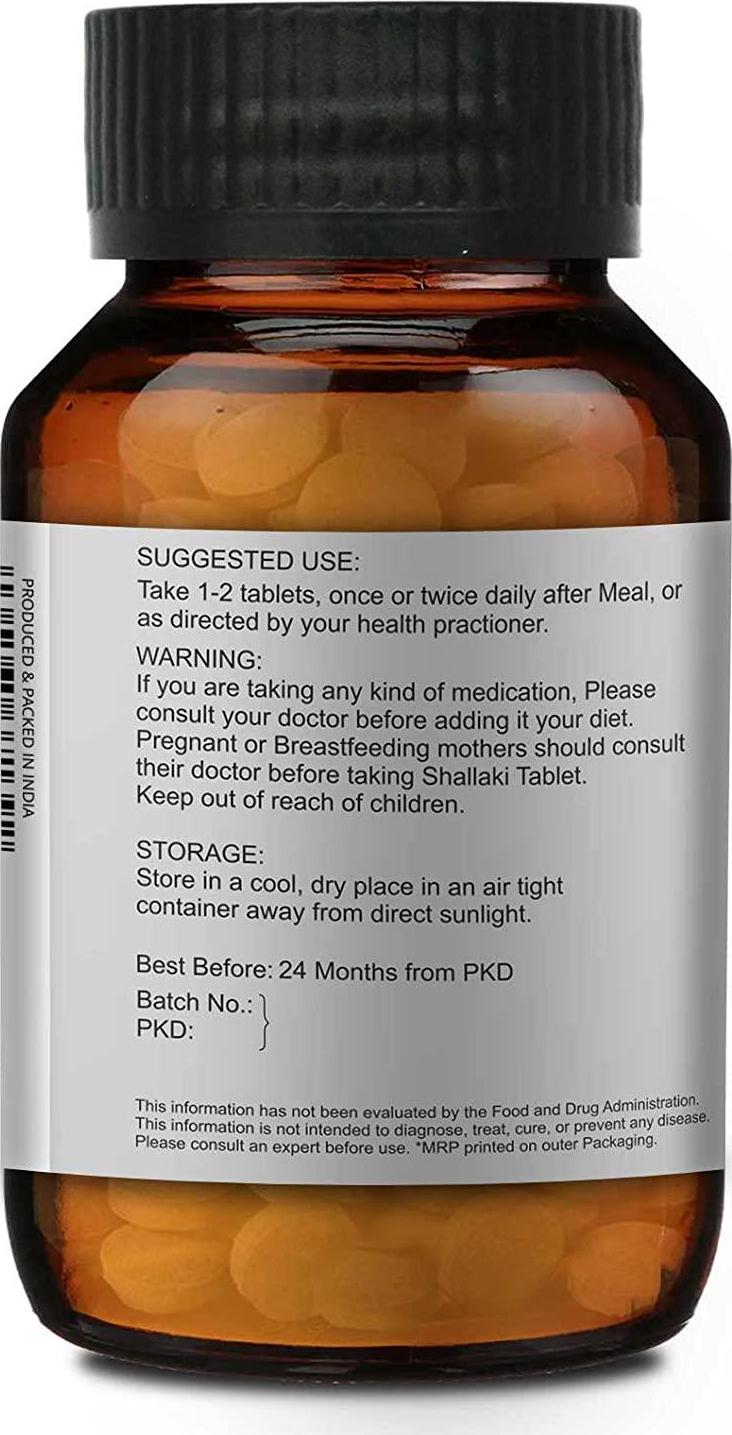 Merlion Naturals Shallaki Tablets Boswellia serrata, All Natural, Pure Herbs 500mg x 120 Tablets