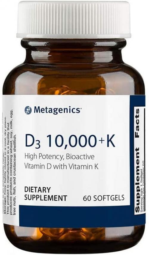 Metagenics - D3 10,000 with K2 - Vitamin D Supplement - 10,000 IU - Support for Bone, Cardiovascular, and Immune Health* | 60 Count
