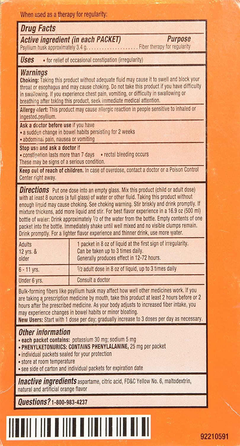 Metamucil Fiber Singles Smooth Texture Sugar Free Orange - 30 Packets