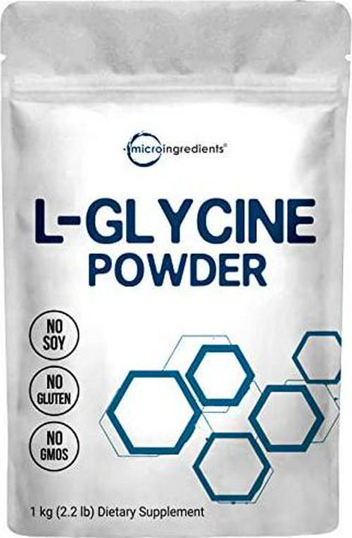 Micro Ingredients Glycine Powder, 1KG (2.2 Pounds), Glycine 1000mg Per Serving, Supports Restful Sleep and Neurotransmitter, Water Soluble and Products of USA