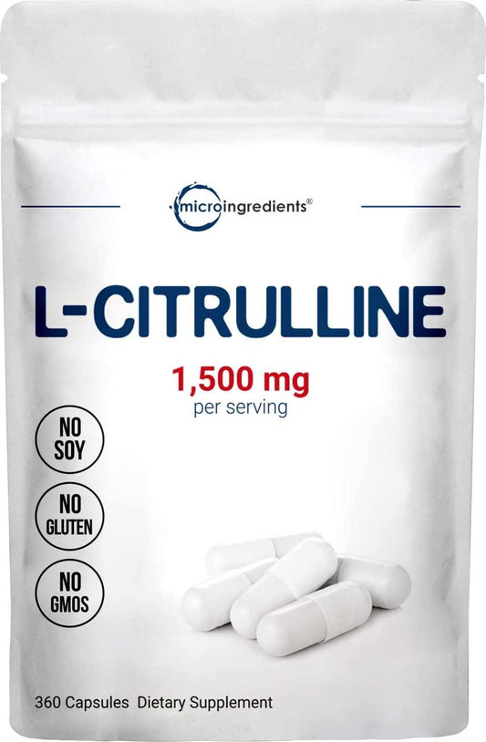 Micro Ingredients L Citrulline Capsules, 1500mg Per Serving, 360 Counts (360 Counts(Pack of 1))