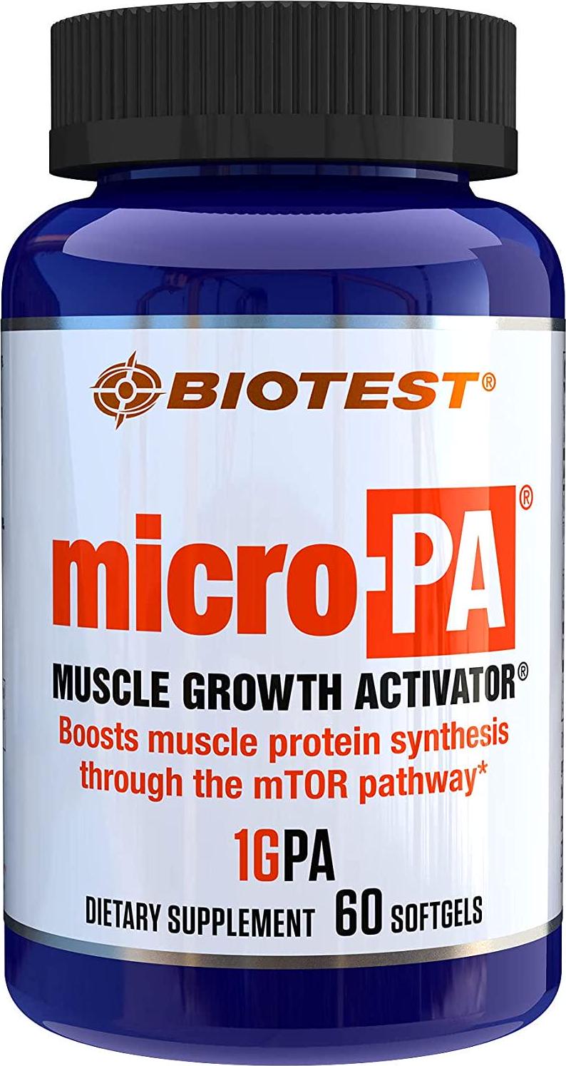 Micro-PA Phosphatidic Acid (1G per Serving) - Boost Muscle Gains, for Hard Workouts - 60 Softgels