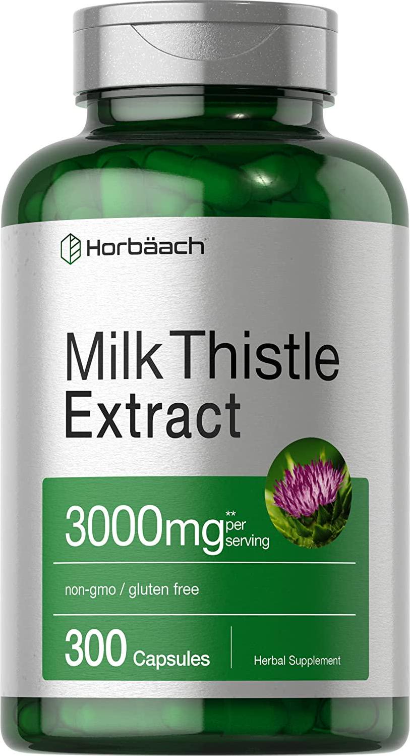 Milk Thistle Extract | 3000mg | 300 Capsules | Non-GMO, Gluten Free Supplement | by Horbaach