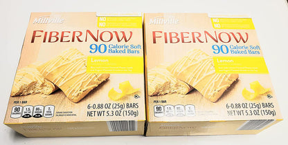 Millville Fiber Now 90 Calorie Fiber Lemon Bar with Lemon Pieces and Drizzle - 12 ct.