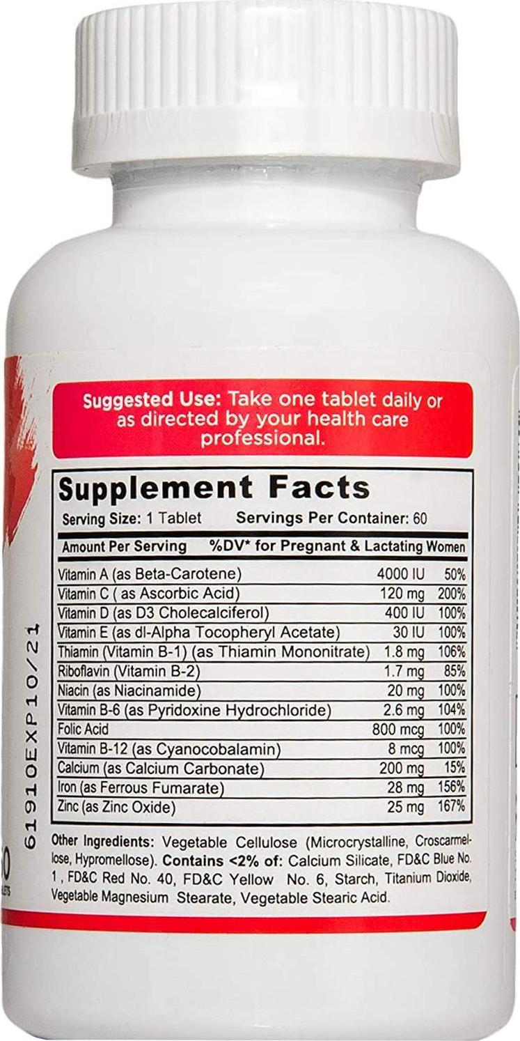 Mineral One Organic Prenatal Pills, Supports Healthy Baby Development - Postnatal, Postpartum, Pregnancy Supplements with Iron, Folic Acid, Vitamin C and More - Vegan Prenatal Multivitamin for Women