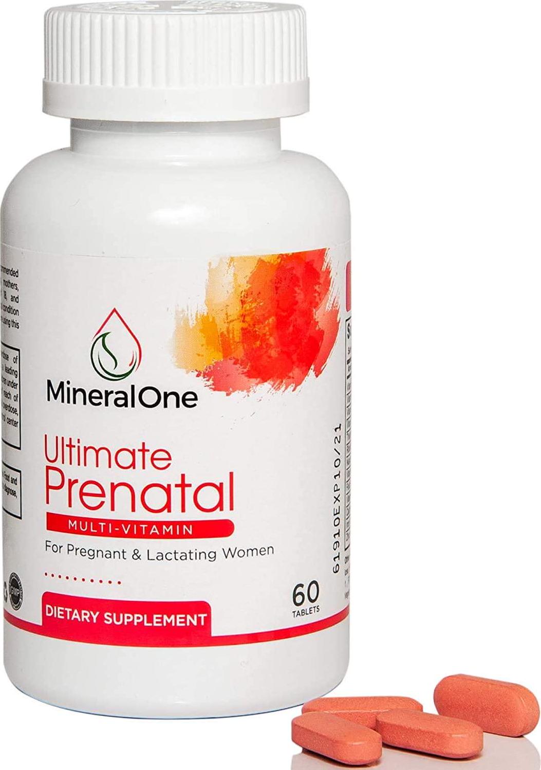 Mineral One Organic Prenatal Pills, Supports Healthy Baby Development - Postnatal, Postpartum, Pregnancy Supplements with Iron, Folic Acid, Vitamin C and More - Vegan Prenatal Multivitamin for Women