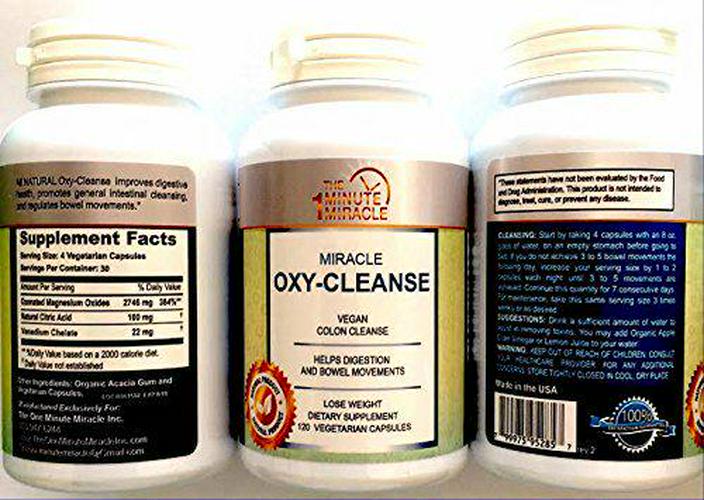 Miracle Oxy-Cleanse 120 Vegetarian Capsules Colon Cleanser