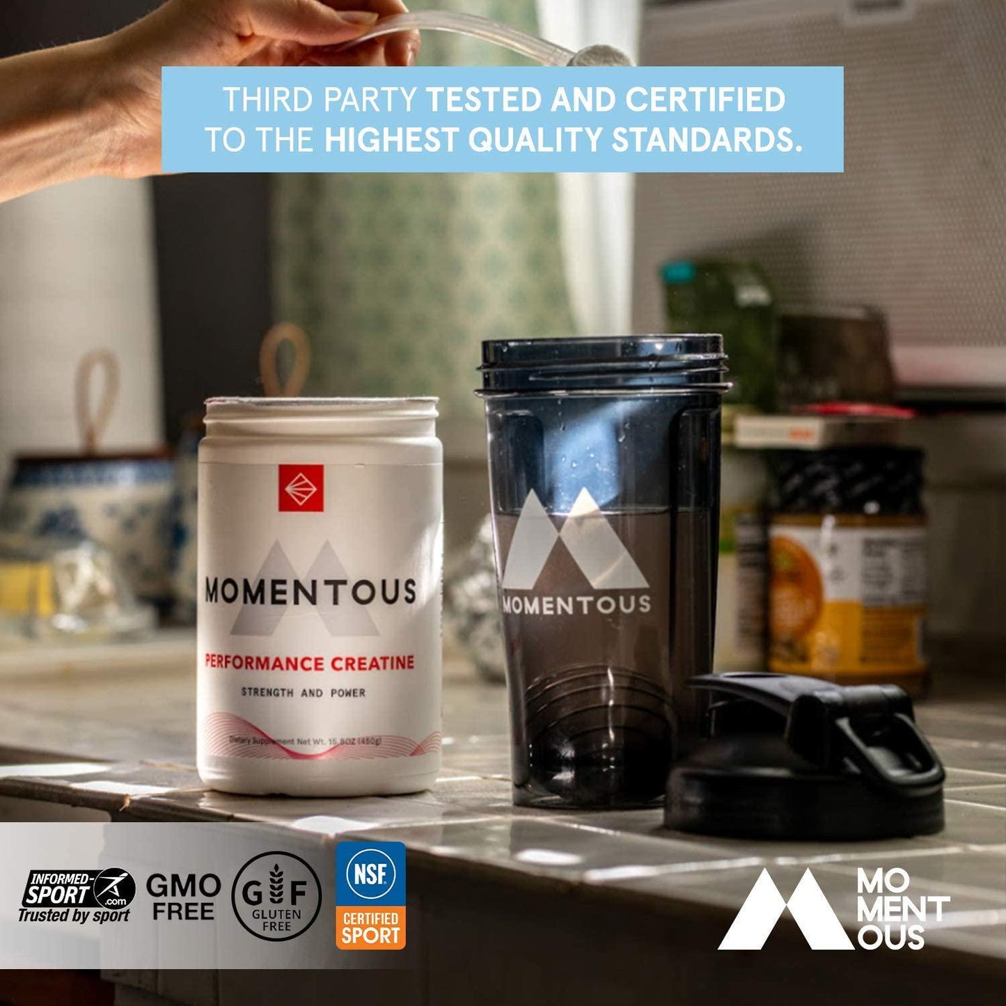Momentous Creatine, Creapure Performance Creatine Monohydrate Powder (5 Grams Per Serving)