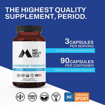 Momentous Huberman Stack, Magnesium L-Threonate, 30 Servings