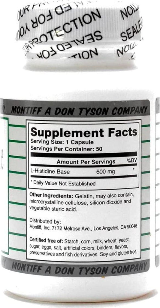 Montiff - Pure L-Histidine 600 mg 50 caps