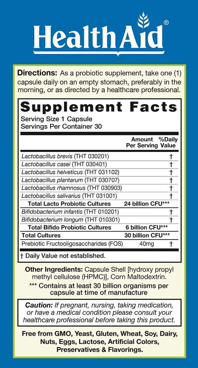 MoodProbio 30 Billion CFU With Prebiotic, Supports the Gut Brain Connection, Once Daily, Acid and Bile Resistant, Gluten, Dairy, and GMO Free, Vegan