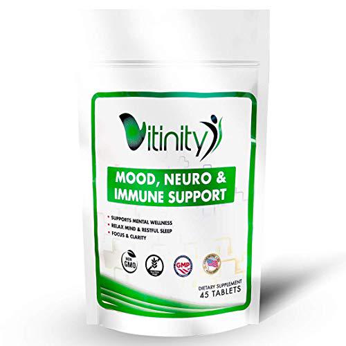 Mood Support - Natural Mood - Relax and Relief with 5-HTP and Chamomile - Improve Your Energy, Overall Wellbeing, and Sleep - Natural Serotonin and Dopamine Kick Starter (45 Tablets)