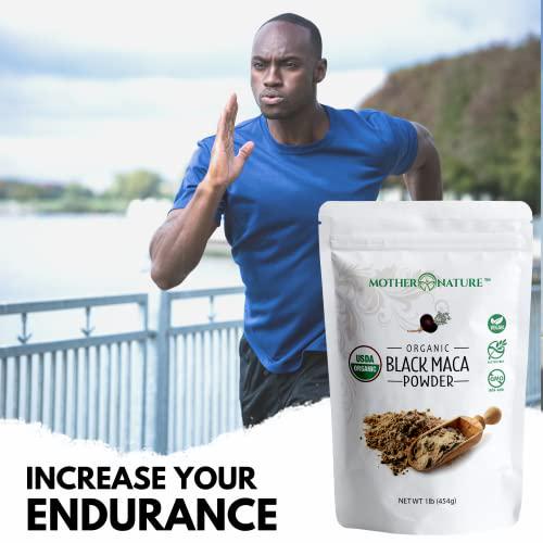 Mother Nature Organics - Organic Black Maca Powder 1 lb (Gelatinized for Enhanced Absorption) - Fresh Harvest from Peru - Non-GMO - Vegan - Gluten-Free, by Mother Nature Organics