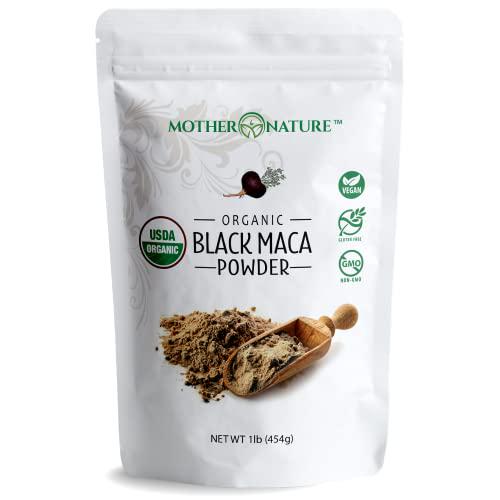 Mother Nature Organics - Organic Black Maca Powder 1 lb (Gelatinized for Enhanced Absorption) - Fresh Harvest from Peru - Non-GMO - Vegan - Gluten-Free, by Mother Nature Organics