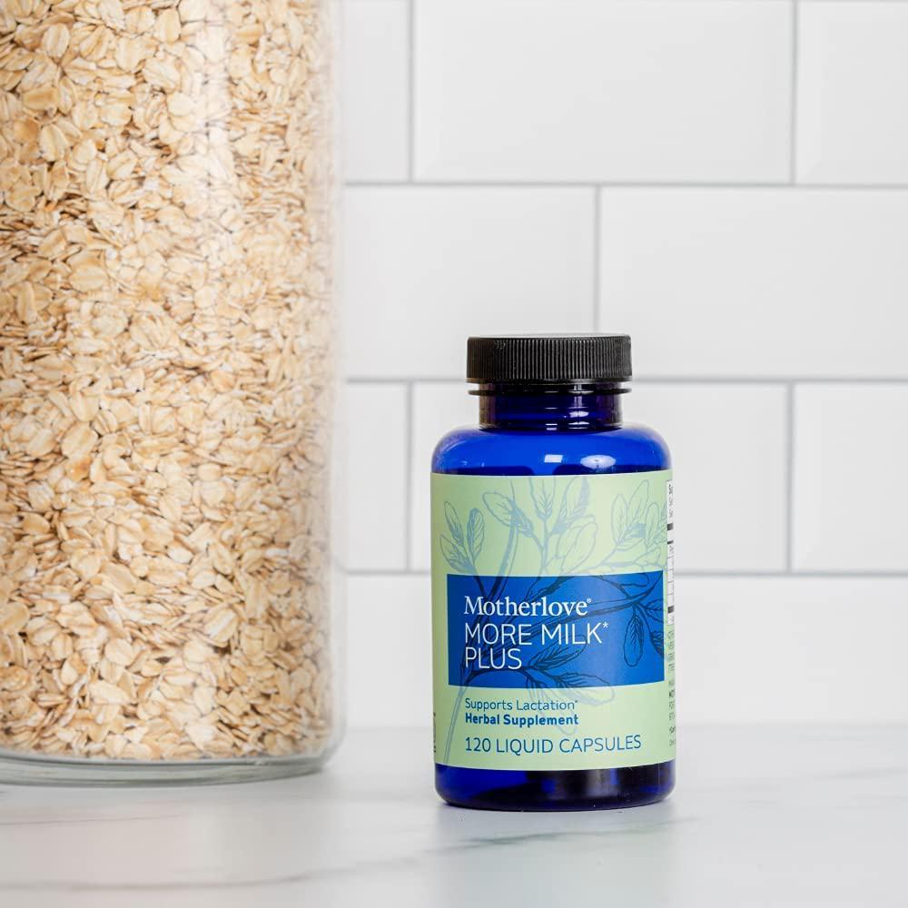Motherlove-More Milk Plus, Fast-Acting Herbal Breastfeeding Supplement for Nursing and Pumping Moms' Milk Supply, Potent Lactation Support, Alcohol-Free Vegan Liquid Capsules with Organic Herbs, 120 ct.