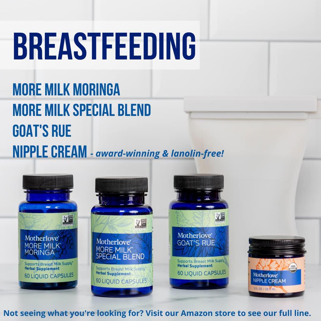Motherlove-More Milk Plus, Fast-Acting Herbal Breastfeeding Supplement for Nursing and Pumping Moms' Milk Supply, Potent Lactation Support, Alcohol-Free Vegan Liquid Capsules with Organic Herbs, 120 ct.