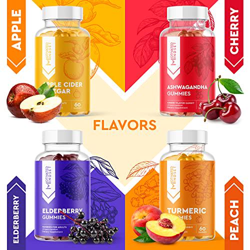 Motivated Mindset Apple Cider Vinegar Gummies - Vegan, Non-GMO, Gluten-Free and Gelatin-Free - Digestive Health Support - Made with Vitamins B6 and B12 - 60 Count