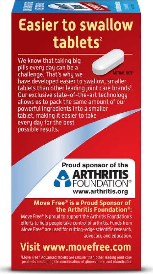 Move Free Advanced Plus MSM, 120 tablets - Joint Health Supplement with Glucosamine and Chondroitin