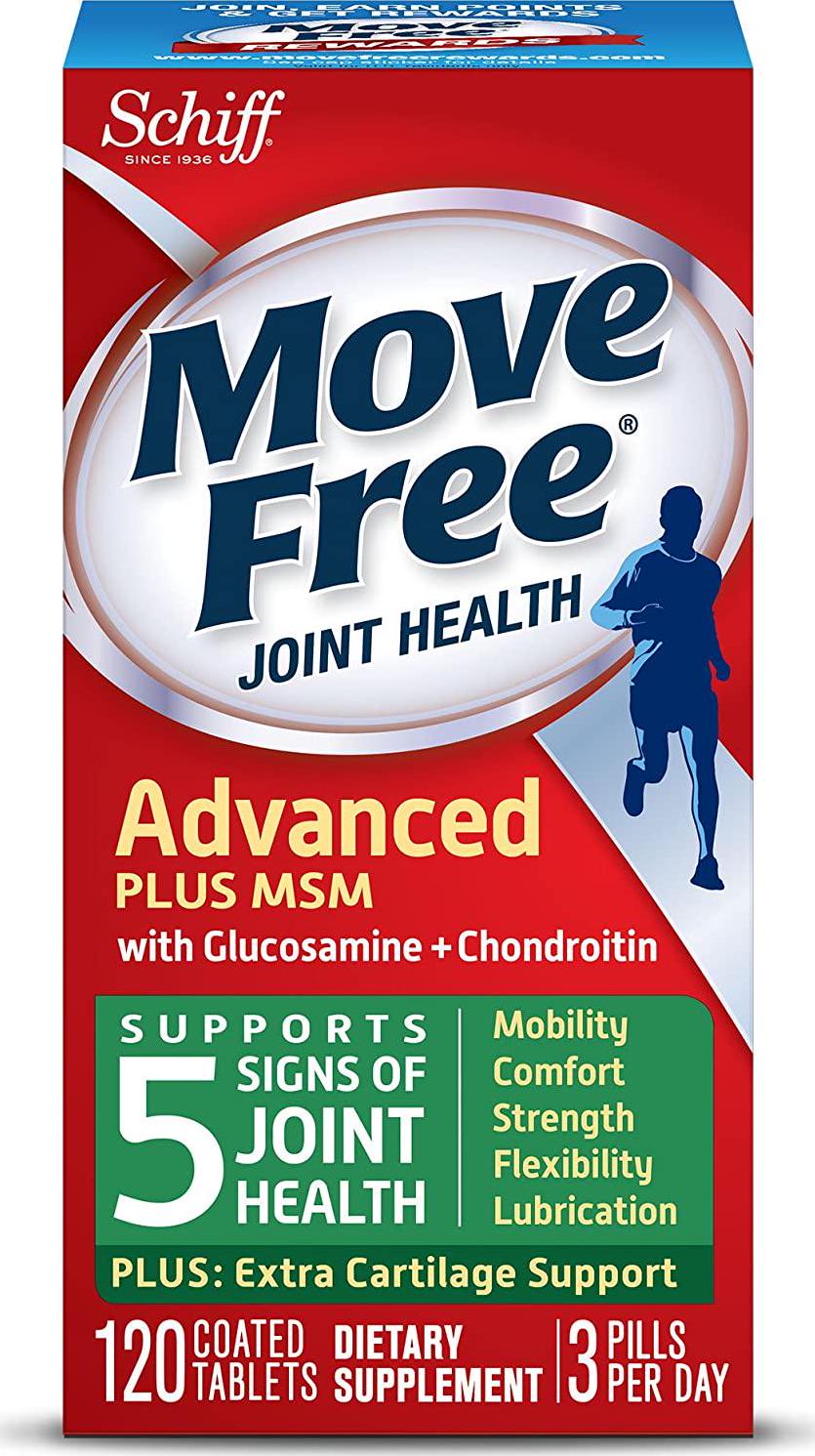 Move Free Advanced Plus MSM, 120 tablets - Joint Health Supplement with Glucosamine and Chondroitin