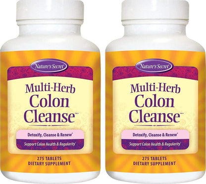 Multi-Herb Colon Cleanse by Nature's Secret | Supports Digestive Health and Regularity, 275 Tablets (Pack of 2)