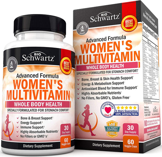 Multivitamin for Women - Energy, Immune and Joint Support Supplement - with Vitamin D3 for Skin, Bone and Breast Support - Once Daily - Formulated for Stomach Comfort - Promotes Whole Body Health