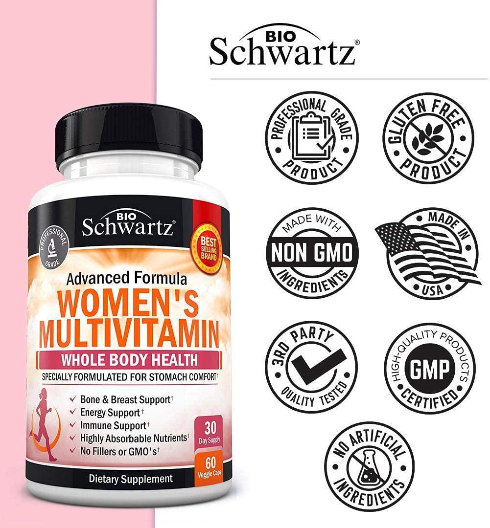 Multivitamin for Women - Energy, Immune and Joint Support Supplement - with Vitamin D3 for Skin, Bone and Breast Support - Once Daily - Formulated for Stomach Comfort - Promotes Whole Body Health