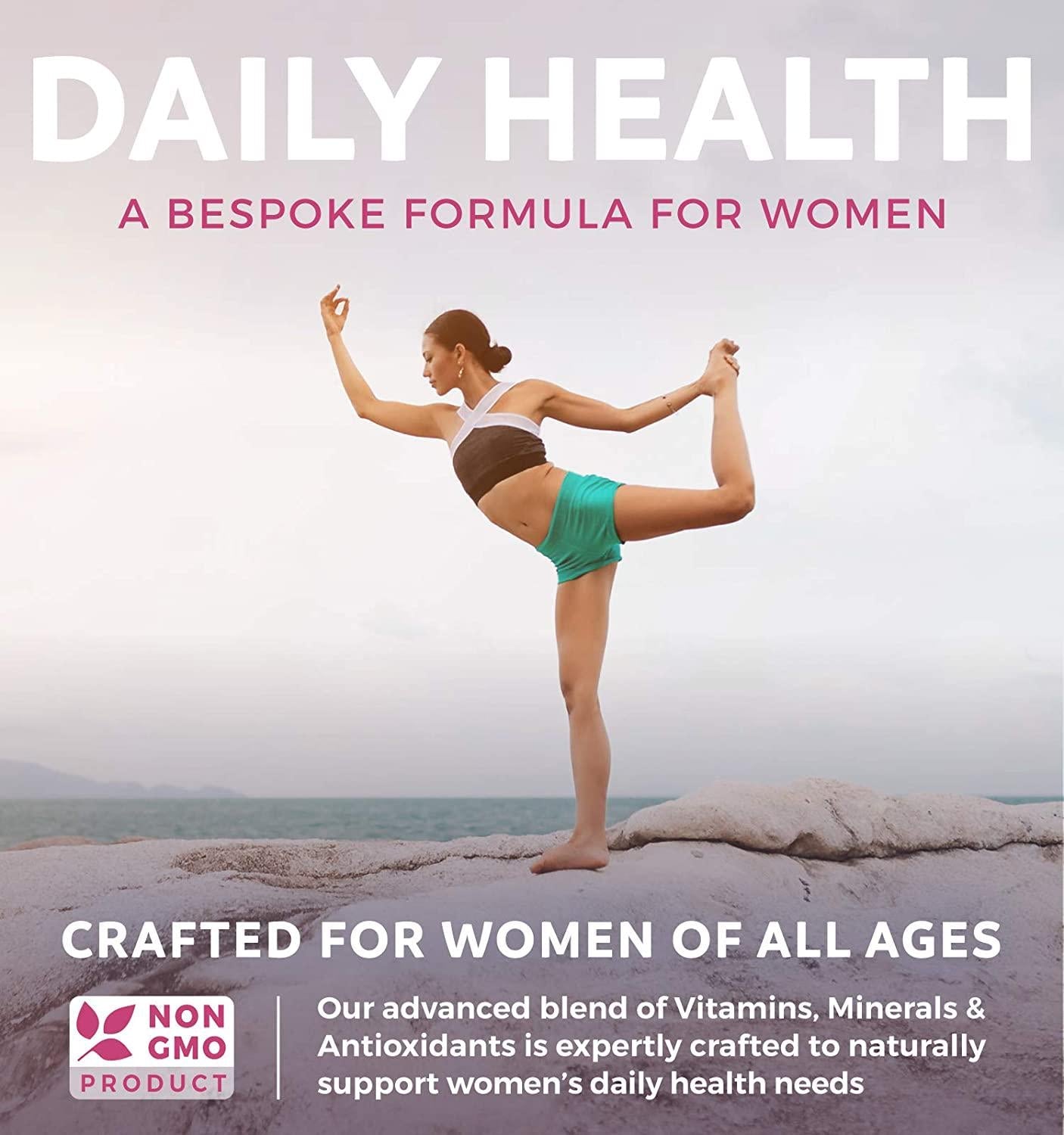 Multivitamin for Women (Non-GMO) Daily Women's Multivitamin + Minerals for Energy Boost, Antioxidants, Hair and Eye Health - with Iron, Biotin, Zinc, Magnesium and Lutein - Vitamins Plus - 60 Capsules