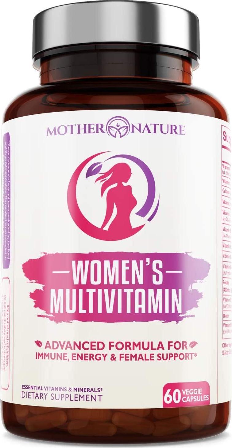 Multivitamins for Women - Advanced Formula Capsules (60 Count) - Gluten-Free, Sugar-Free, Soy-Free, Dairy-Free and Vegan-Friendly Multimineral Supplement for Daily, Energy and Immune Support