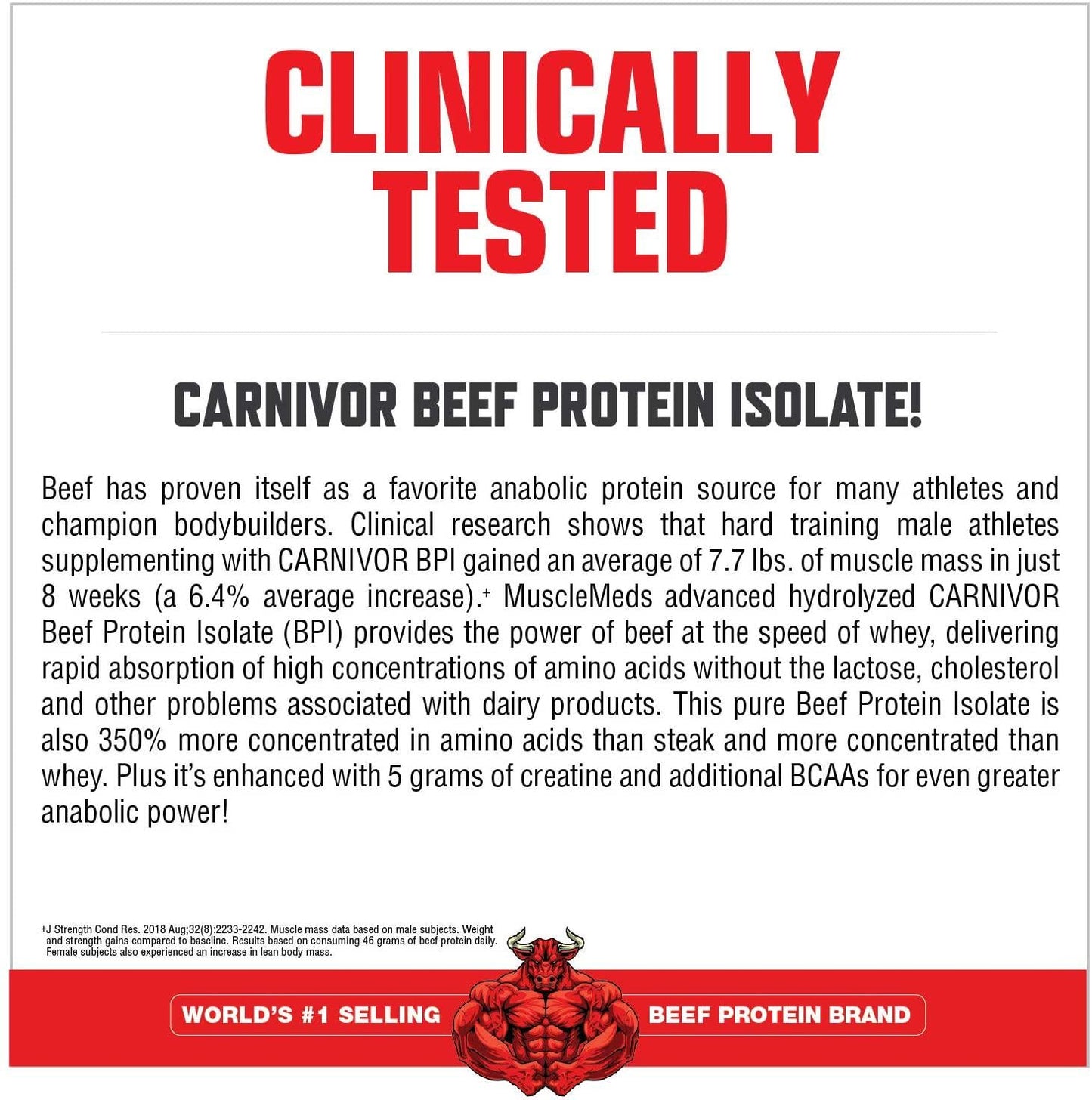 MuscleMeds Carnivor Beef Protein Isolate Powder, Chocolate, 56 Servings