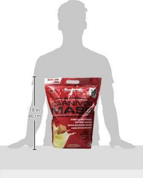 MuscleMeds Carnivor Mass Anabolic Beef Protein Gainer, Vanilla Caramel, 10.5 Pounds