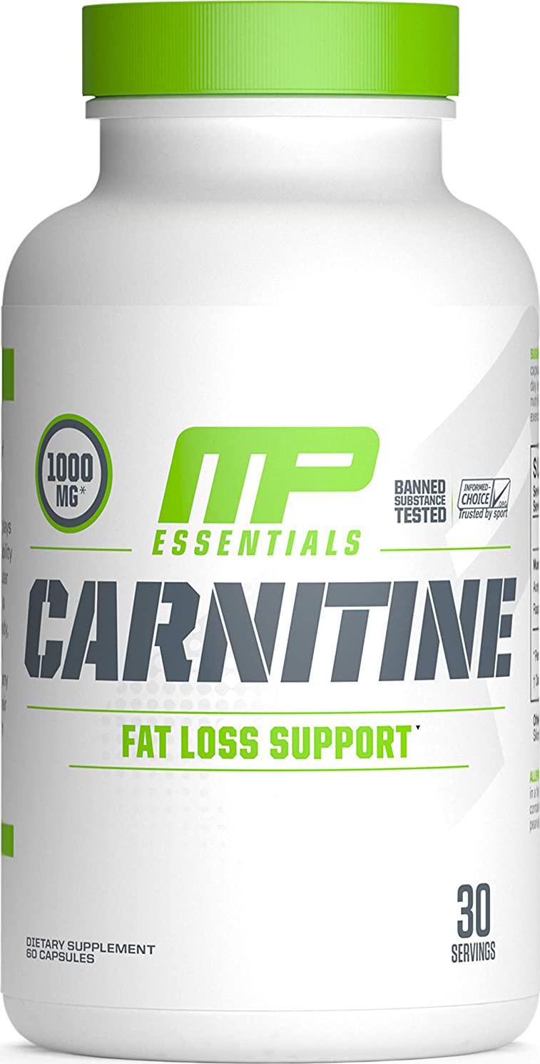 MusclePharm Essentials Carnitine Capsules, 1000mg Carnitine Blend, 30 Servings
