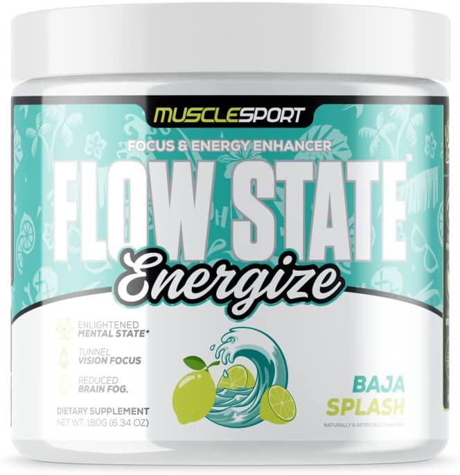MuscleSport Flow State Energize - Energy Formula and Nootropic Brain Support - Mental Focus Supplement (Baja Splash)