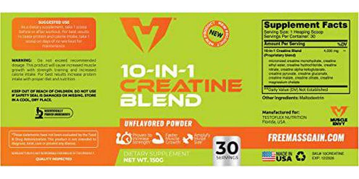 Muscle Envy 10-in-1 Creatine-Unflavored-The King of Creatine Leading to Massive Gains, Special Blend of Creatine Formulated to Excel Muscle Mass-Creatine Monohydrate, Vegan Keto Gluten-Free