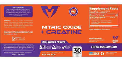 Muscle Envy-Nitric Oxide + CREATINE-Mass Gain-Unflavored-The King of Creatine Leading to Massive Gains, Special Blend of Creatine Formulated to Excel Muscle Mass-Creatine Monohydrate, Vegan