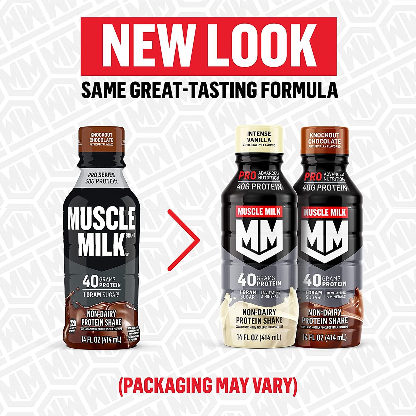 Muscle Milk Pro Advanced Nutrition Protein Shake, Intense Vanilla, 14 Fl Oz Bottle, 12 Pack, 40g Protein, 1g Sugar, 16 Vitamins and Minerals, 6g Fiber, Workout Recovery, Packaging May Vary