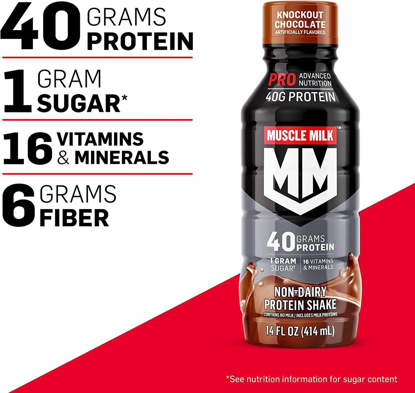 Muscle Milk Pro Advanced Nutrition Protein Shake, Intense Vanilla, 14 Fl Oz Bottle, 12 Pack, 40g Protein, 1g Sugar, 16 Vitamins and Minerals, 6g Fiber, Workout Recovery, Packaging May Vary