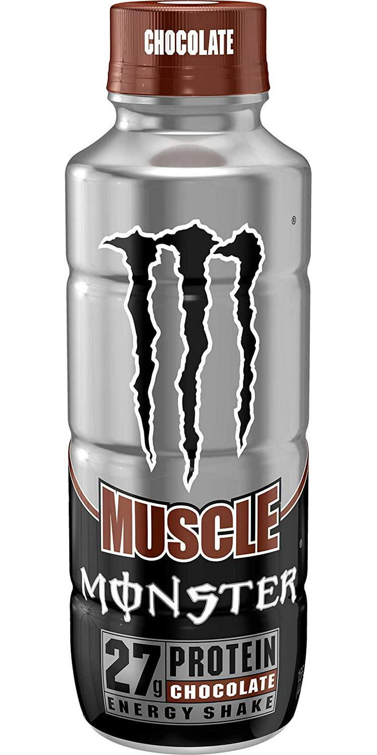 Muscle Monster Chocolate Energy Shake, Protein + Energy Drink, 15 Ounce (Pack of 12)